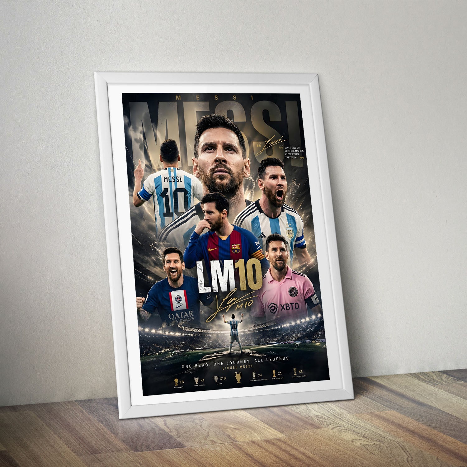 Flex Designs Poster Lionel Messi Career 8 x 10" Home Goods - Sports  Poster