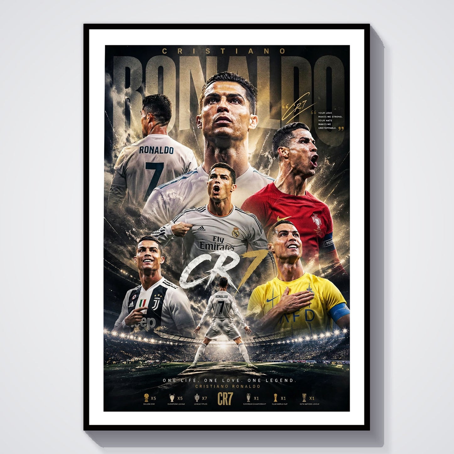 Flex Designs Poster Cristiano Ronaldo Career 8 x 10" Home Goods - Sports  Poster