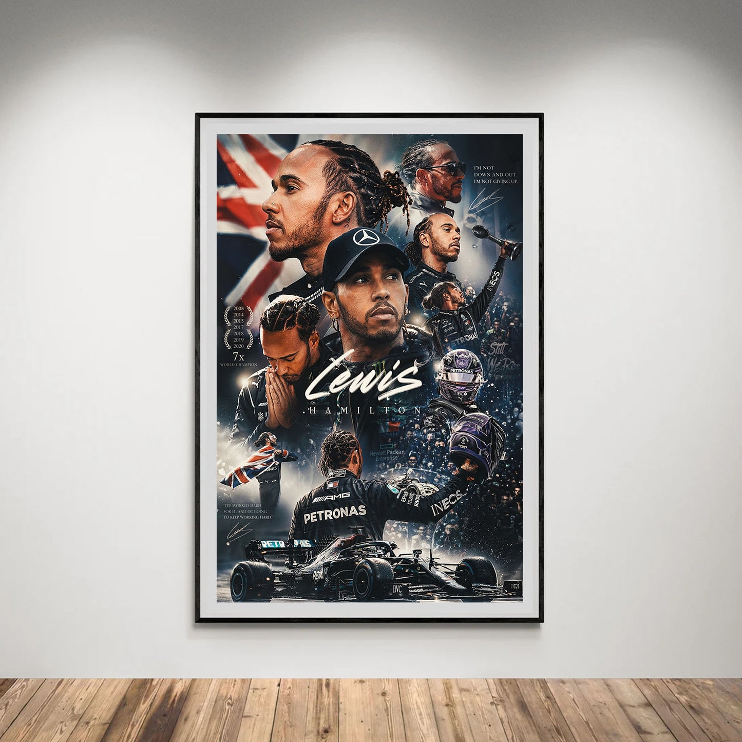 Flex Designs Poster Lewis Hamilton Mercedes Portrait 8 x 10" Home Goods - Sports  Poster