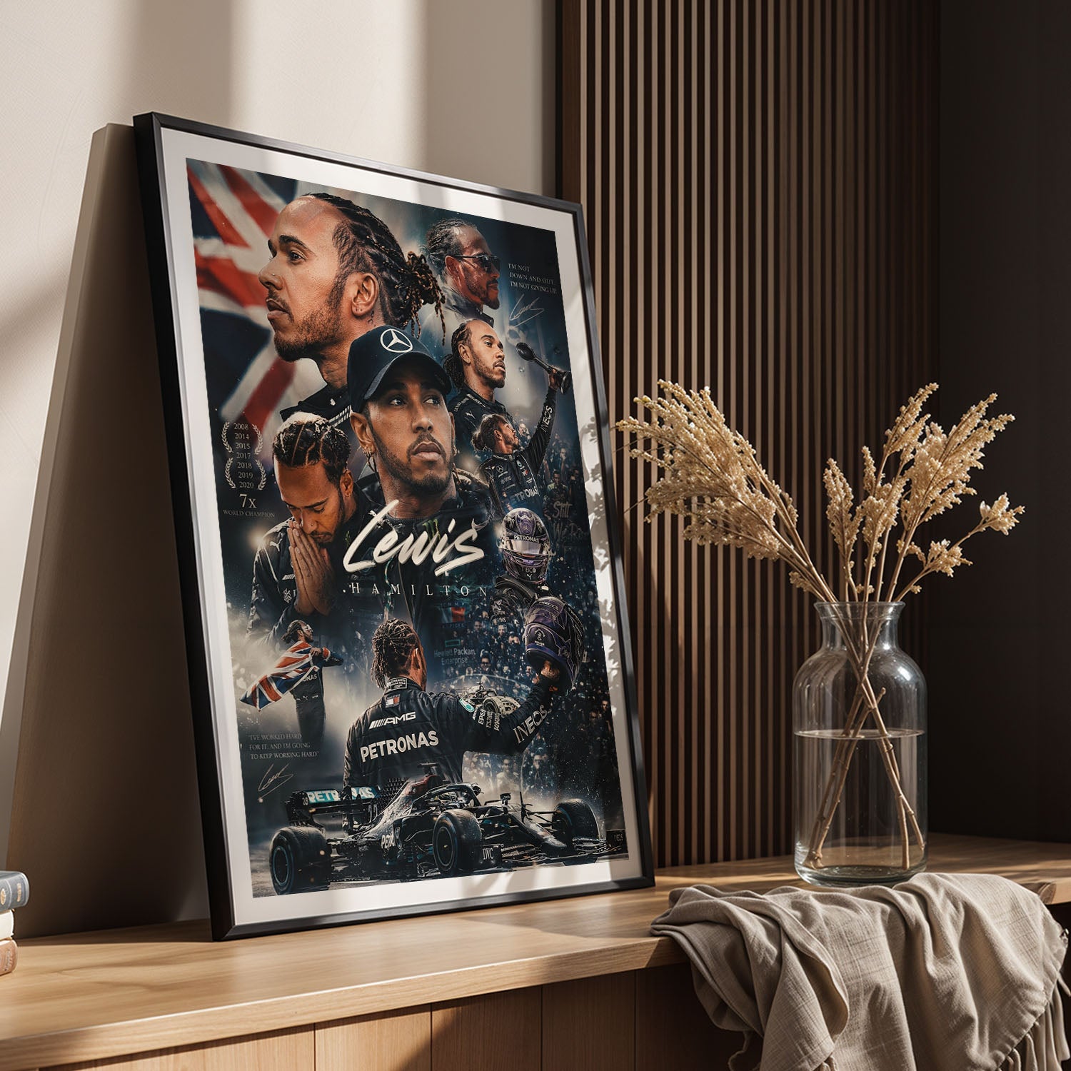 Flex Designs Poster Lewis Hamilton Mercedes Portrait 5 x 7" Home Goods - Sports  Poster