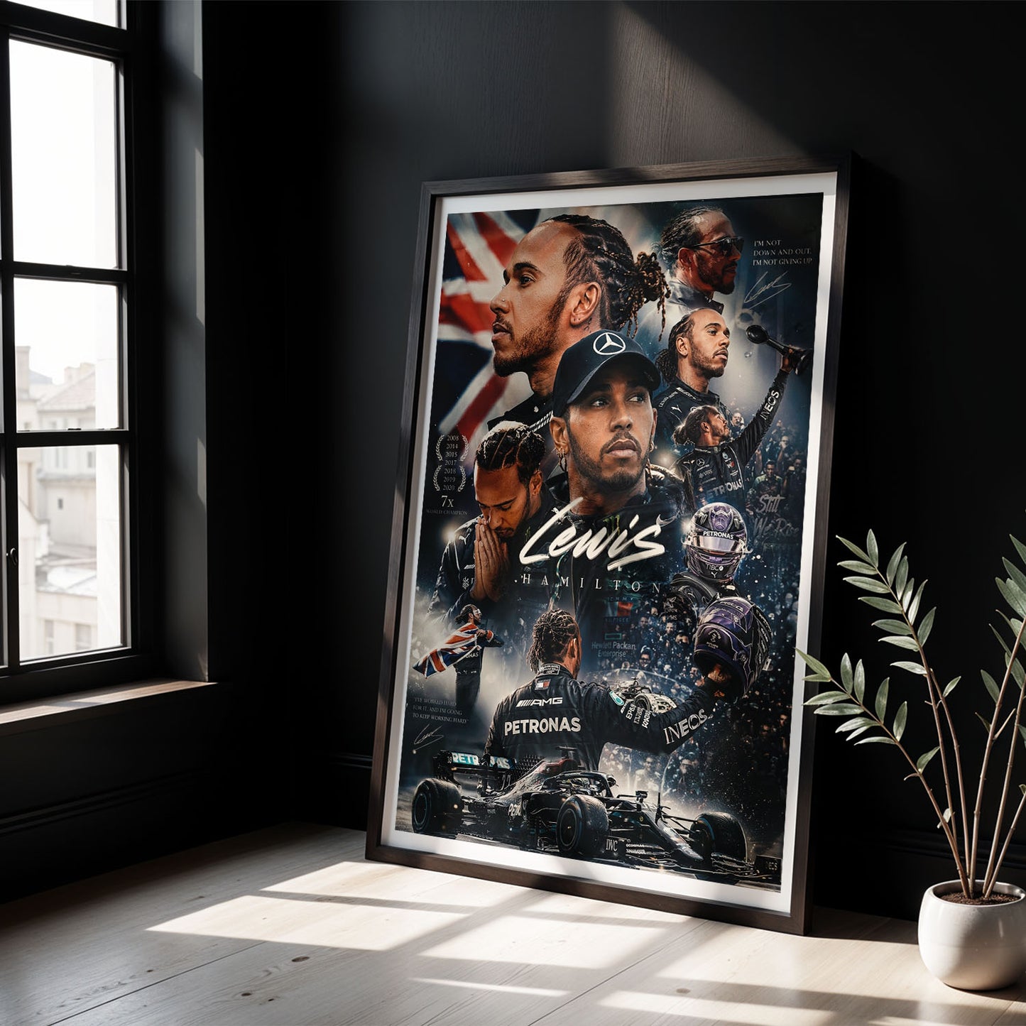 Flex Designs Poster Lewis Hamilton Mercedes Portrait 8 x 10" Home Goods - Sports  Poster