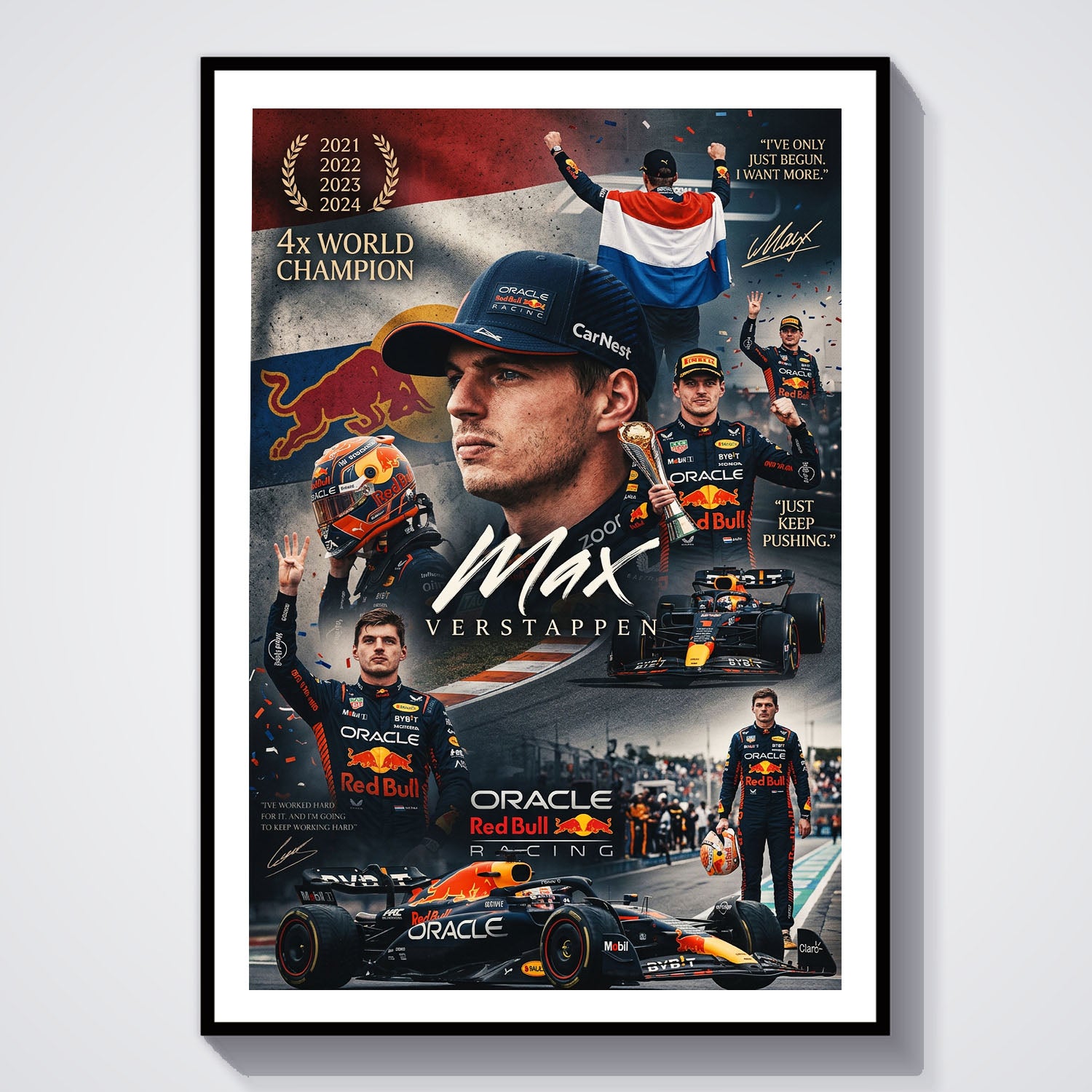 Flex Designs Poster Max Verstappen Red Bull Portrait 8 x 10" Home Goods - Sports  Poster