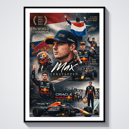 Flex Designs Poster Max Verstappen Red Bull Portrait 8 x 10" Home Goods - Sports  Poster