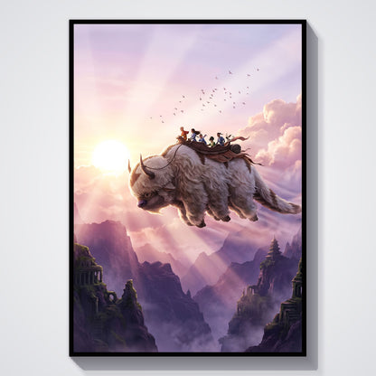 Flex Designs Poster Avatar the Last Airbender Flying Appa 5 x 7" Home Goods - TV Show 2005 TV Show Poster