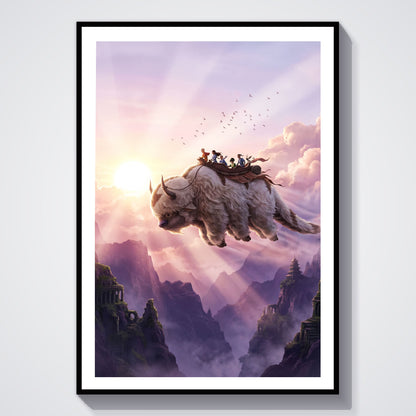 Flex Designs Poster Avatar the Last Airbender Flying Appa 8 x 10" Home Goods - TV Show 2005 TV Show Poster