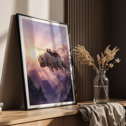 Flex Designs Poster Avatar the Last Airbender Flying Appa 5 x 7" Home Goods - TV Show 2005 TV Show Poster