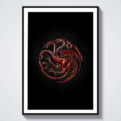 Flex Designs Poster House of the Dragon Targaryen Sigil 8 x 10" Home Goods - TV Show 2022 TV Show Poster