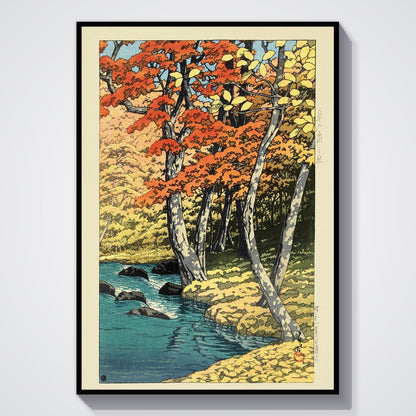 Flex Designs Poster Autumn In Oirase by Kawase Hasui 11 x 17" Home Goods - Artist Artwork  Poster