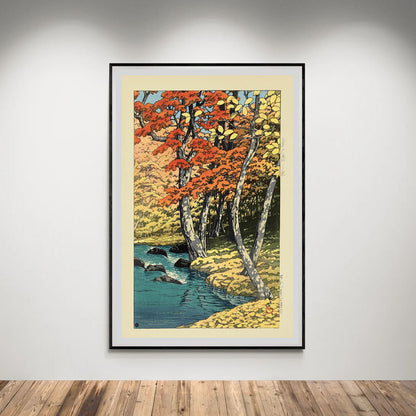 Flex Designs Poster Autumn In Oirase by Kawase Hasui 5 x 7" Home Goods - Artist Artwork  Poster