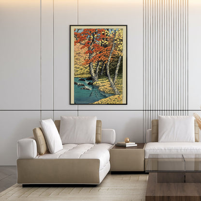 Flex Designs Poster Autumn In Oirase by Kawase Hasui 11 x 17" Home Goods - Artist Artwork  Poster
