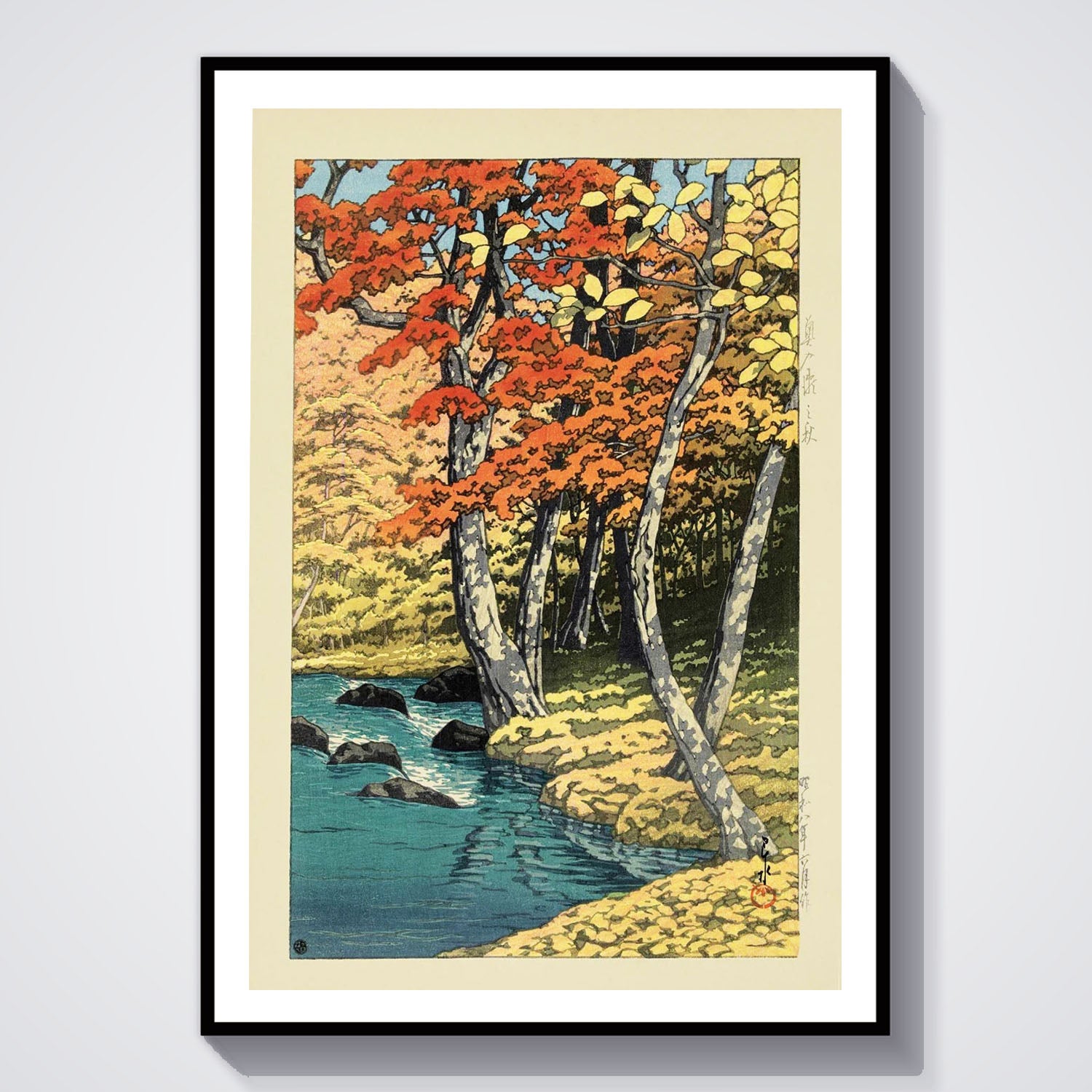Flex Designs Poster Autumn In Oirase by Kawase Hasui 5 x 7" Home Goods - Artist Artwork  Poster