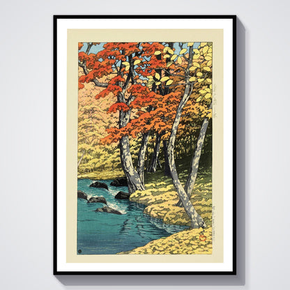Flex Designs Poster Autumn In Oirase by Kawase Hasui 5 x 7" Home Goods - Artist Artwork  Poster