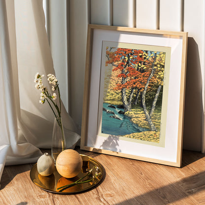 Flex Designs Poster Autumn In Oirase by Kawase Hasui 5 x 7" Home Goods - Artist Artwork  Poster