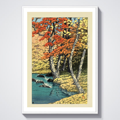 Flex Designs Poster Autumn In Oirase by Kawase Hasui 5 x 7" Home Goods - Artist Artwork  Poster