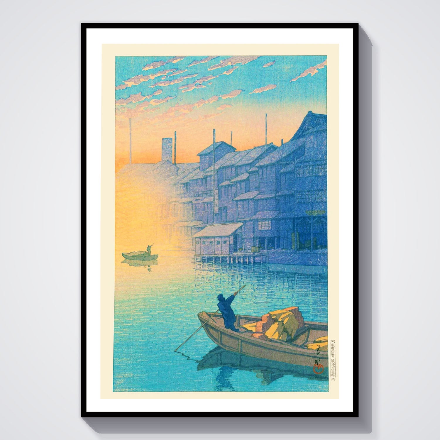 Flex Designs Poster Morning At Dotonbori In Osaka by Kawase Hasui 5 x 7" Home Goods - Artist Artwork  Poster