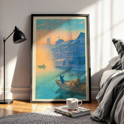 Flex Designs Poster Morning At Dotonbori In Osaka by Kawase Hasui 11 x 17" Home Goods - Artist Artwork  Poster