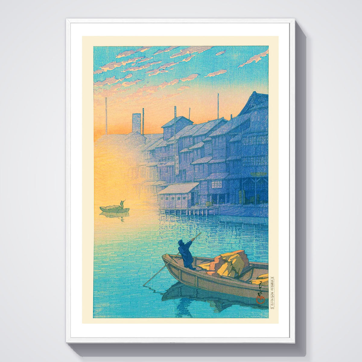 Flex Designs Poster Morning At Dotonbori In Osaka by Kawase Hasui 5 x 7" Home Goods - Artist Artwork  Poster