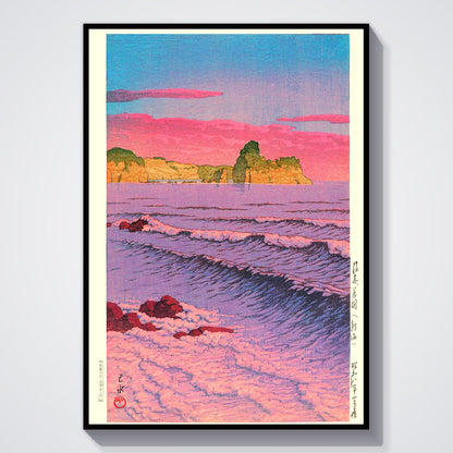 Flex Designs Poster Morning Sea At Shiribeshi by Kawase Hasui 11 x 17" Home Goods - Artist Artwork  Poster