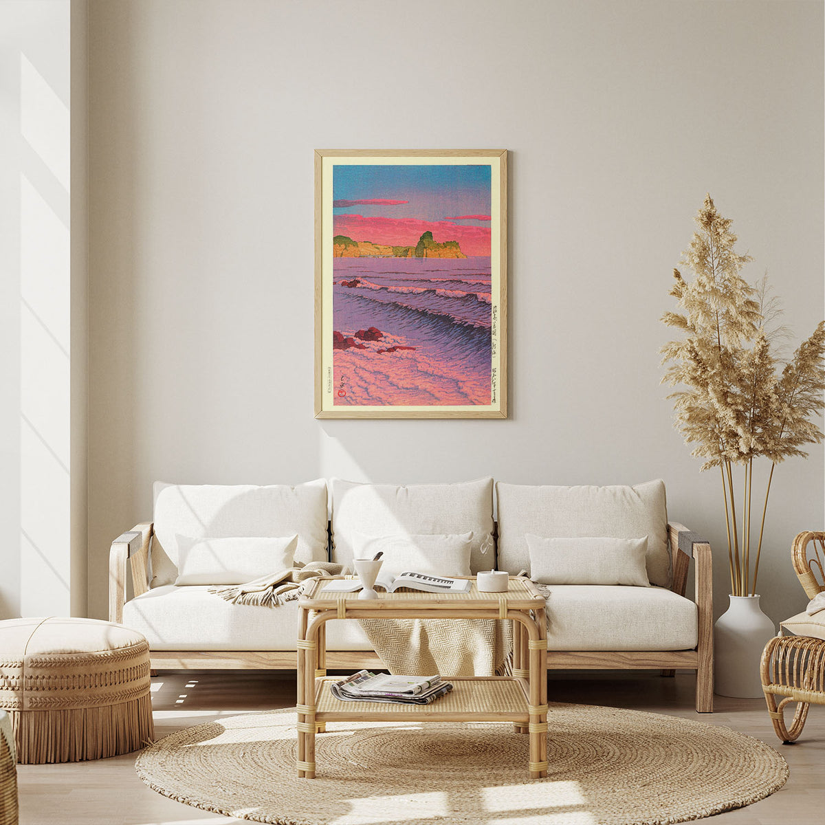 Flex Designs Poster Morning Sea At Shiribeshi by Kawase Hasui 11 x 17" Home Goods - Artist Artwork  Poster