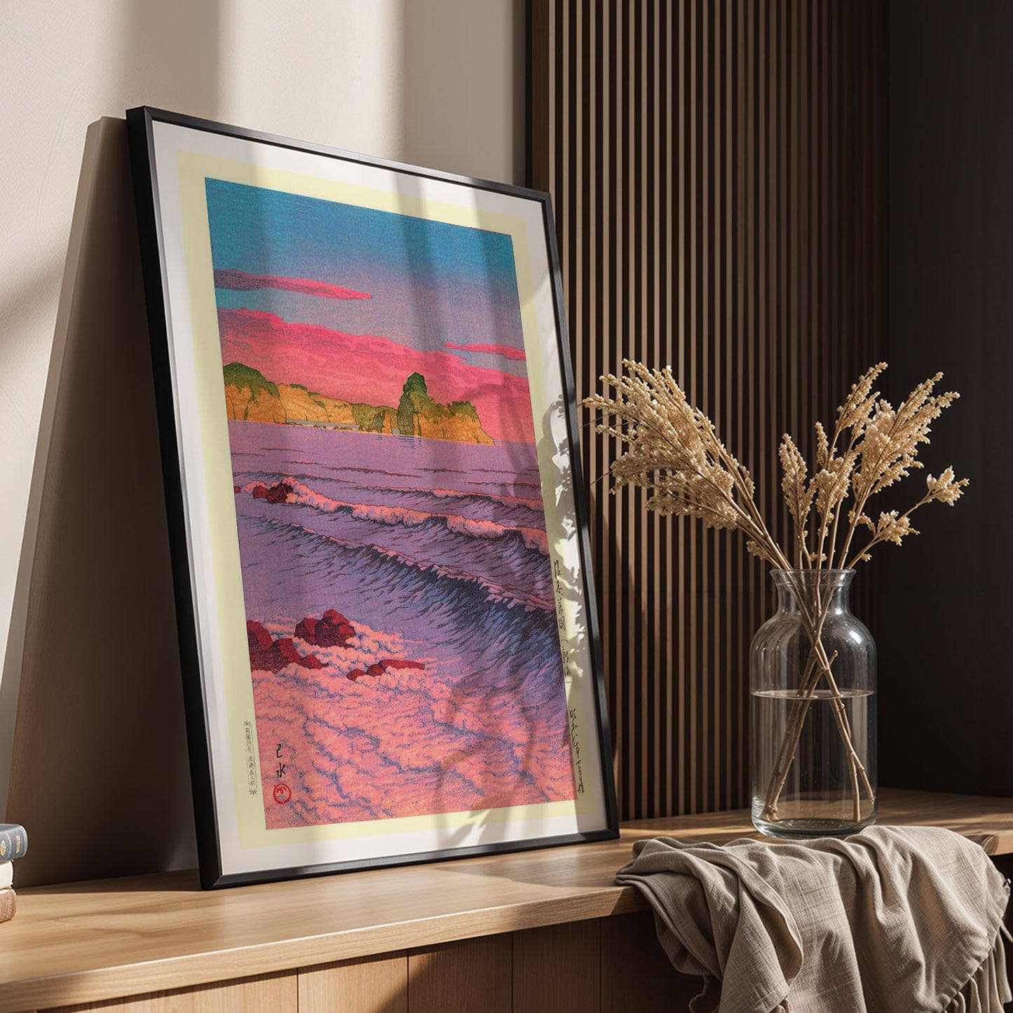 Flex Designs Poster Morning Sea At Shiribeshi by Kawase Hasui 11 x 17" Home Goods - Artist Artwork  Poster