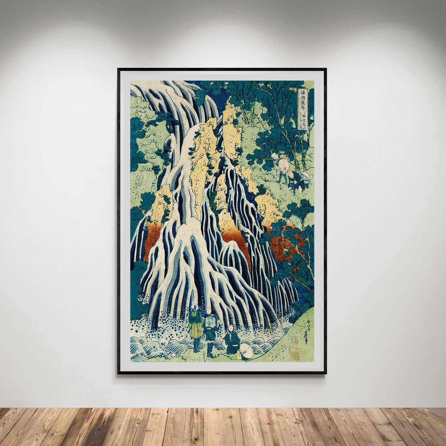 Flex Designs Poster Pilgrims at Kirifuri Waterfall by Katsushika Hokusai 5 x 7" Home Goods - Artist Artwork  Poster