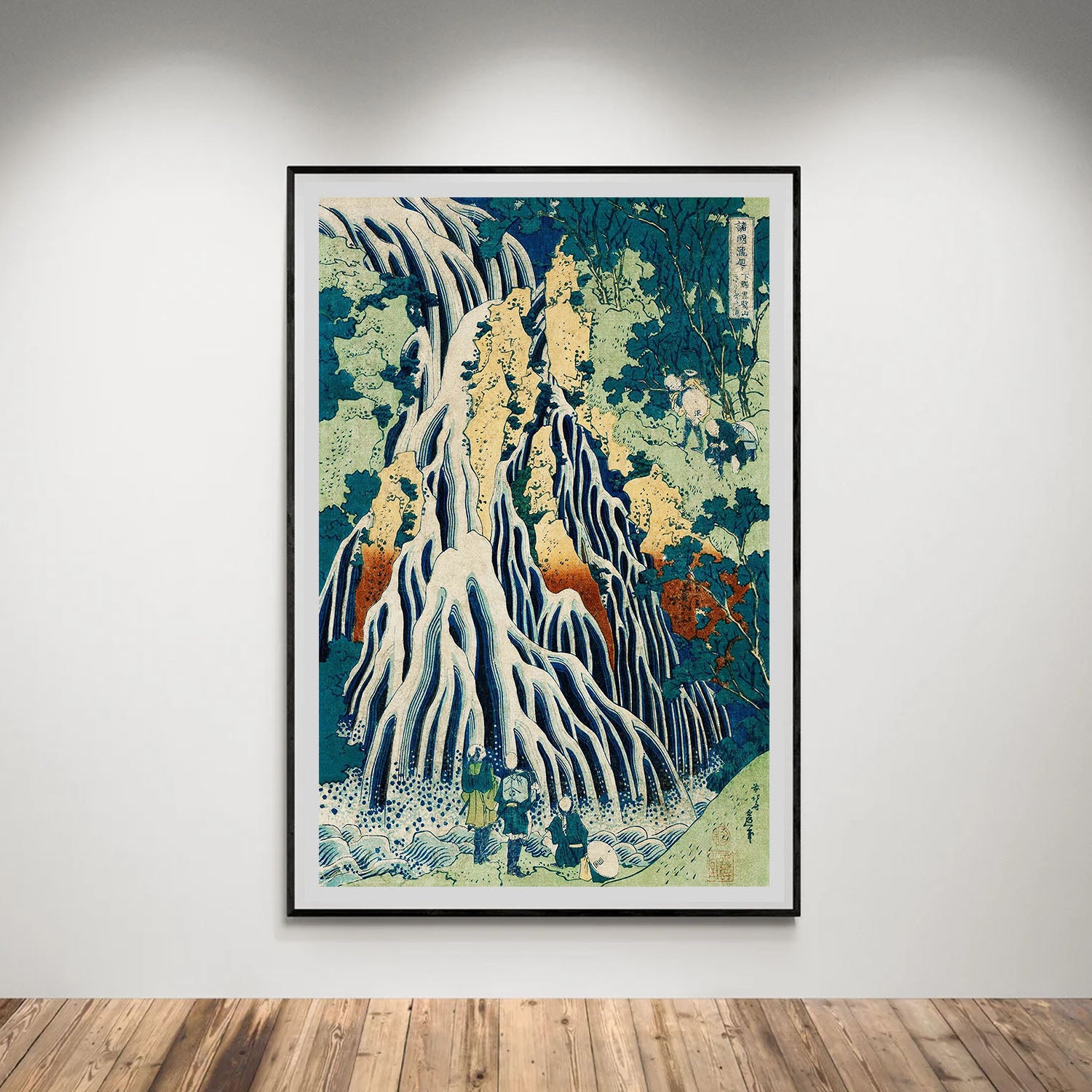 Flex Designs Poster Pilgrims at Kirifuri Waterfall by Katsushika Hokusai 5 x 7" Home Goods - Artist Artwork  Poster
