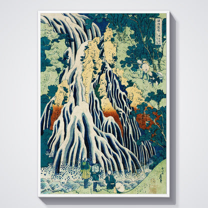 Flex Designs Poster Pilgrims at Kirifuri Waterfall by Katsushika Hokusai 11 x 17" Home Goods - Artist Artwork  Poster