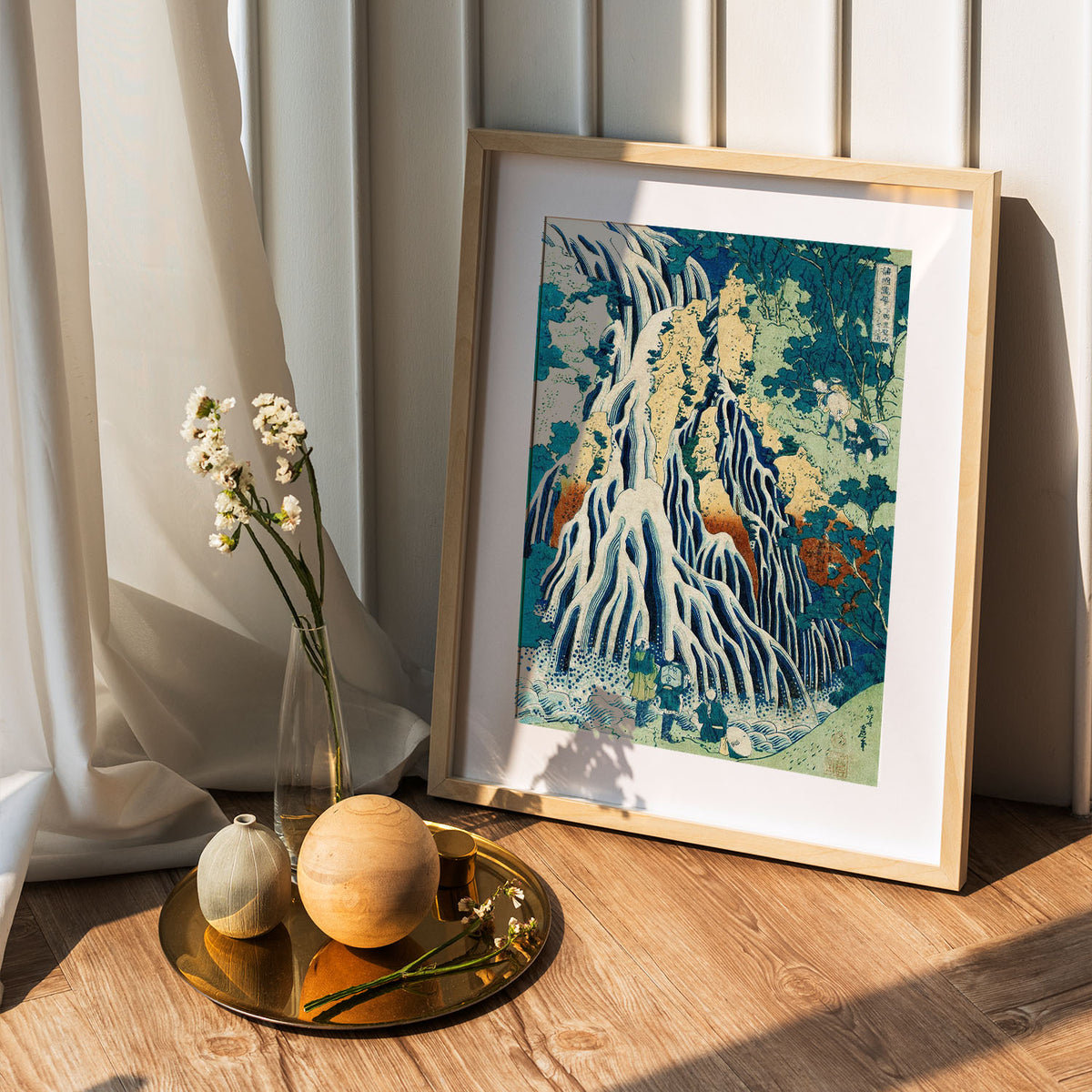 Flex Designs Poster Pilgrims at Kirifuri Waterfall by Katsushika Hokusai 5 x 7" Home Goods - Artist Artwork  Poster