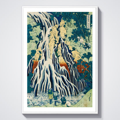 Flex Designs Poster Pilgrims at Kirifuri Waterfall by Katsushika Hokusai 5 x 7" Home Goods - Artist Artwork  Poster