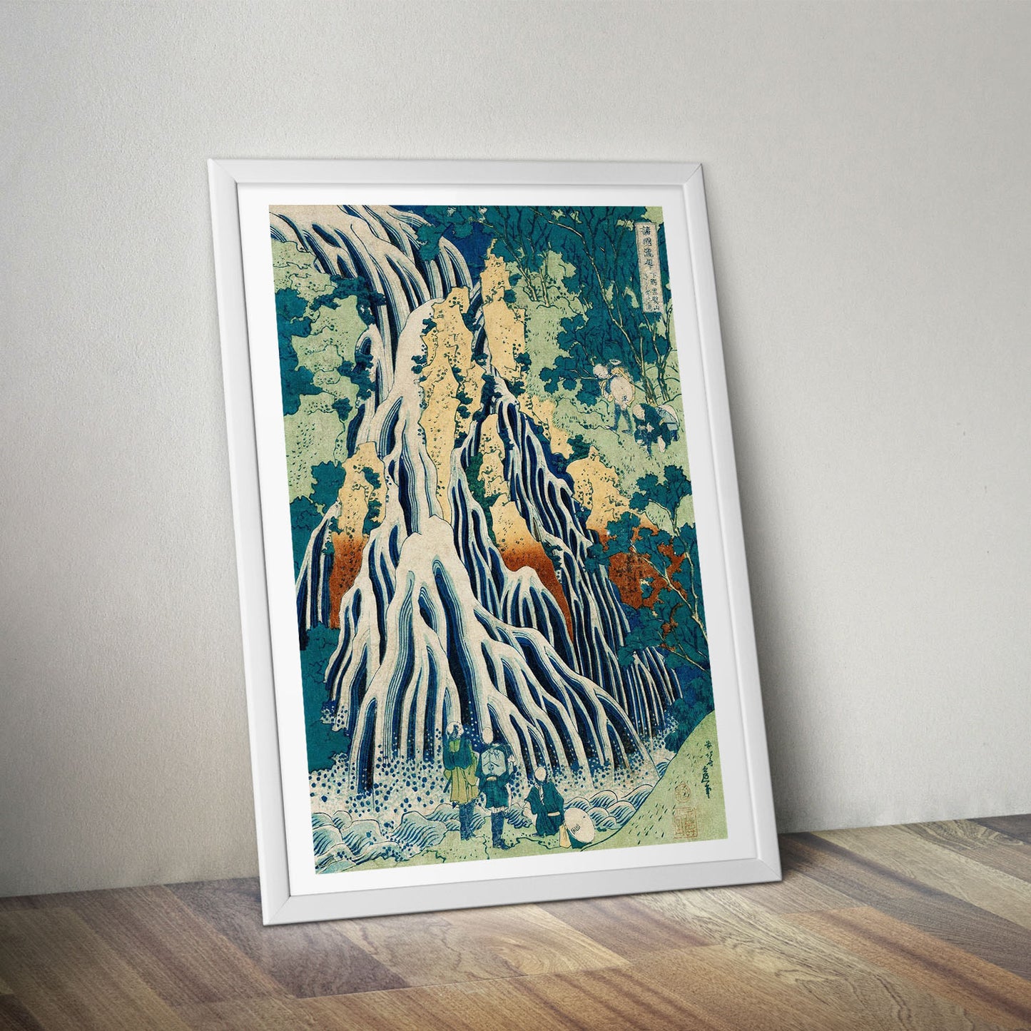 Flex Designs Poster Pilgrims at Kirifuri Waterfall by Katsushika Hokusai 5 x 7" Home Goods - Artist Artwork  Poster