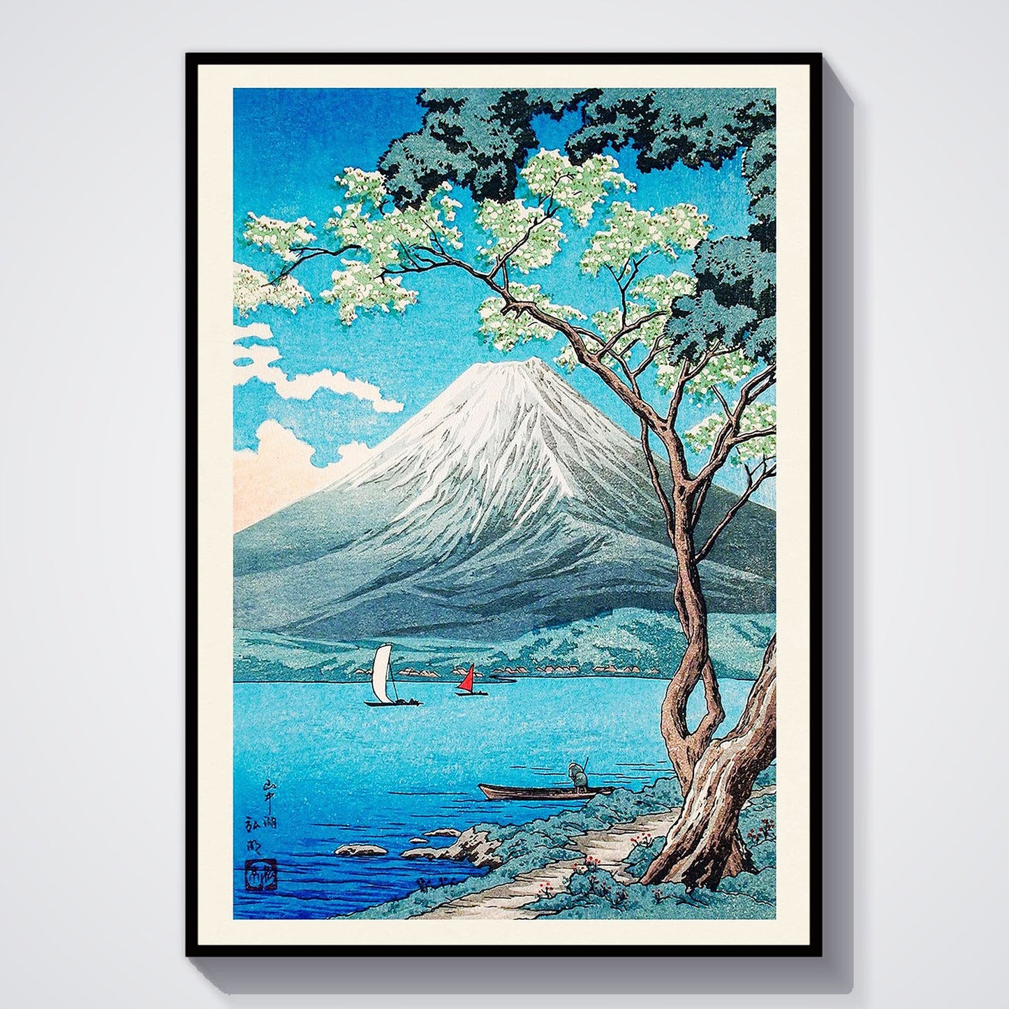 Flex Designs Poster Mount Fuji from Lake Yamanaka by Hiroaki Takahashi 11 x 17" Home Goods - Artist Artwork  Poster