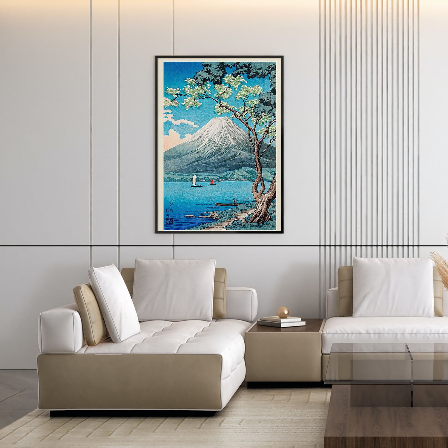 Flex Designs Poster Mount Fuji from Lake Yamanaka by Hiroaki Takahashi 11 x 17" Home Goods - Artist Artwork  Poster