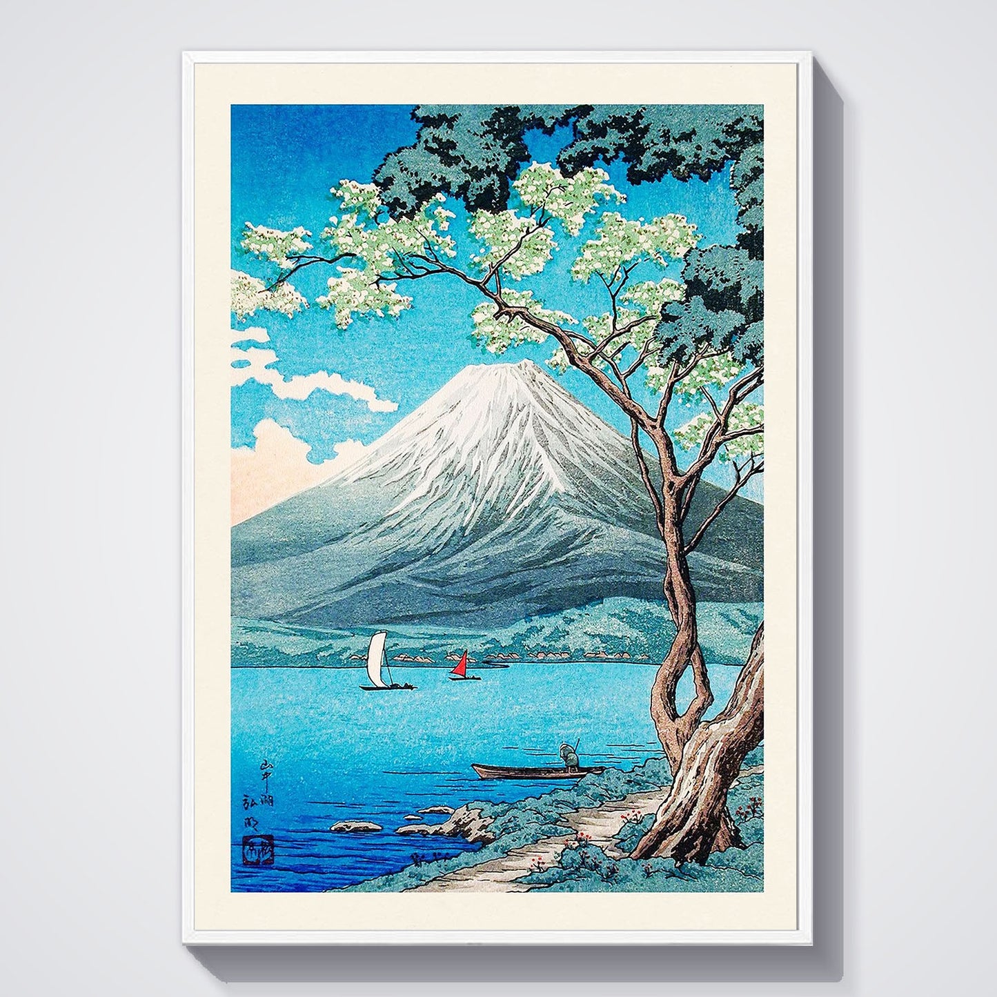 Flex Designs Poster Mount Fuji from Lake Yamanaka by Hiroaki Takahashi 11 x 17" Home Goods - Artist Artwork  Poster