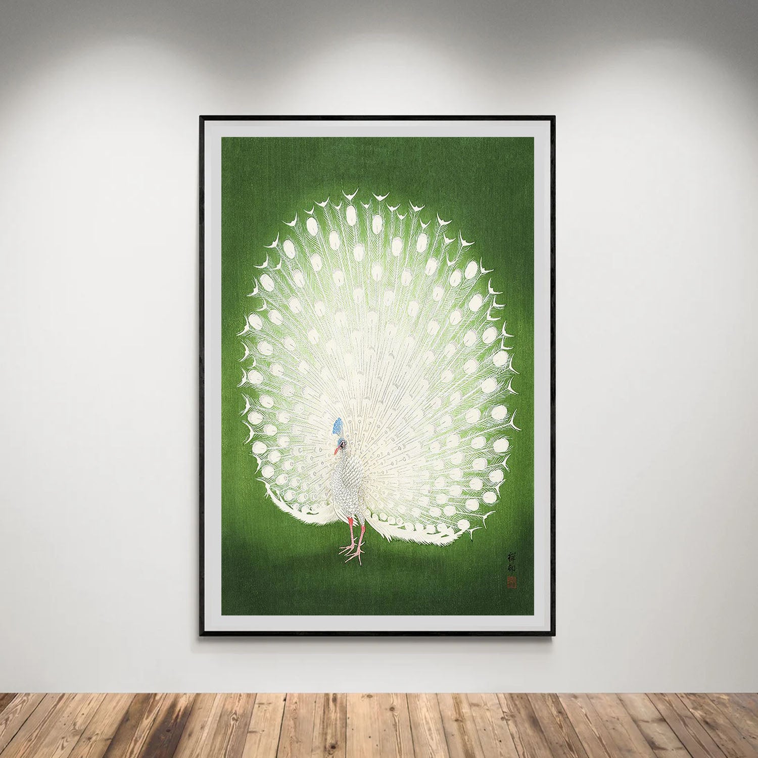 Flex Designs Poster Green Peacock by Ohara Koson 5 x 7" Home Goods - Artist Artwork  Poster