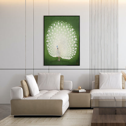 Flex Designs Poster Green Peacock by Ohara Koson 11 x 17" Home Goods - Artist Artwork  Poster