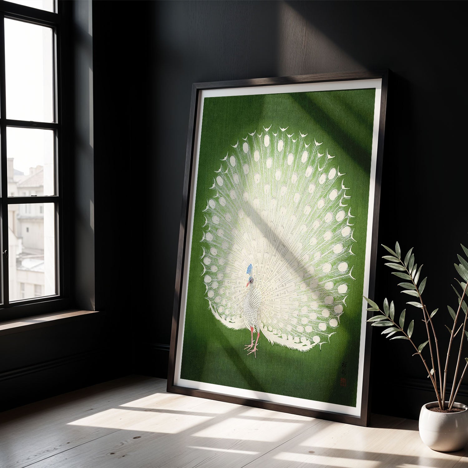 Flex Designs Poster Green Peacock by Ohara Koson 5 x 7" Home Goods - Artist Artwork  Poster