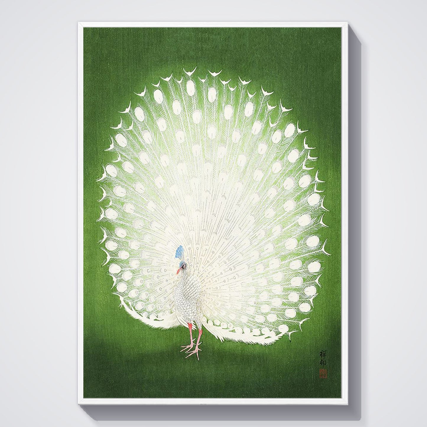 Flex Designs Poster Green Peacock by Ohara Koson 11 x 17" Home Goods - Artist Artwork  Poster