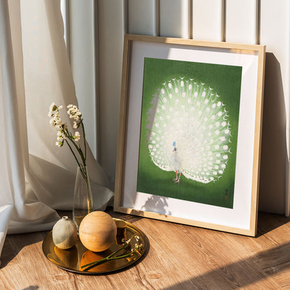 Flex Designs Poster Green Peacock by Ohara Koson 5 x 7" Home Goods - Artist Artwork  Poster