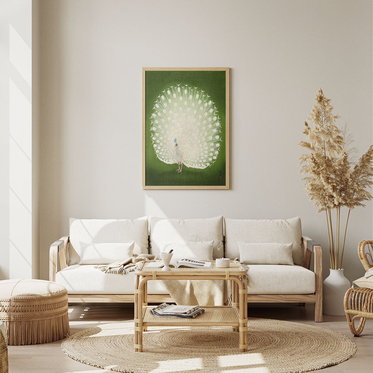 Flex Designs Poster Green Peacock by Ohara Koson 11 x 17" Home Goods - Artist Artwork  Poster