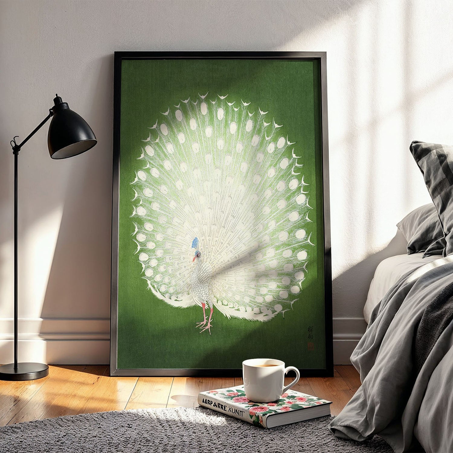 Flex Designs Poster Green Peacock by Ohara Koson 11 x 17" Home Goods - Artist Artwork  Poster