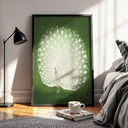 Flex Designs Poster Green Peacock by Ohara Koson 11 x 17" Home Goods - Artist Artwork  Poster