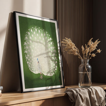 Flex Designs Poster Green Peacock by Ohara Koson 11 x 17" Home Goods - Artist Artwork  Poster