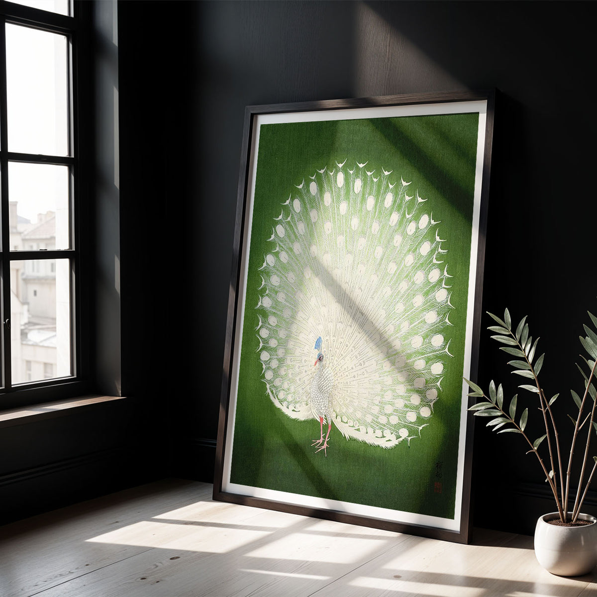 Flex Designs Poster Green Peacock by Ohara Koson 5 x 7" Home Goods - Artist Artwork  Poster