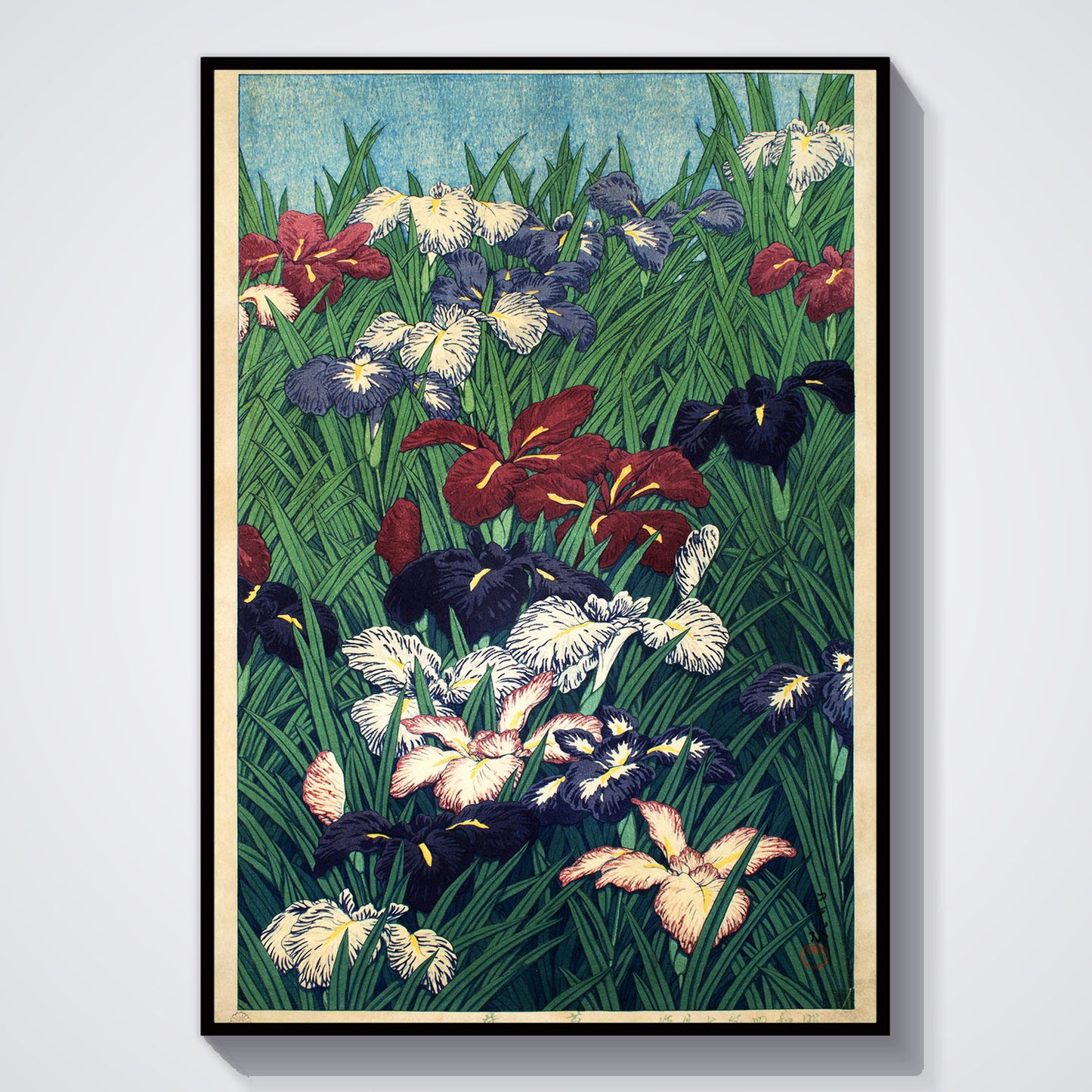 Flex Designs Poster Irises Flowers by Kawase Hasui 11 x 17" Home Goods - Artist Artwork  Poster