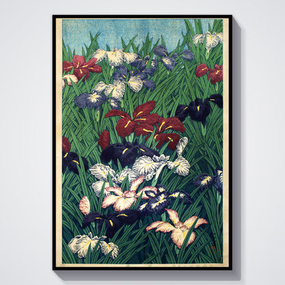 Flex Designs Poster Irises Flowers by Kawase Hasui 11 x 17" Home Goods - Artist Artwork  Poster