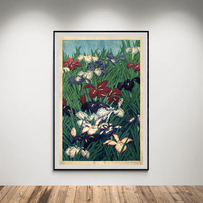 Flex Designs Poster Irises Flowers by Kawase Hasui 5 x 7" Home Goods - Artist Artwork  Poster