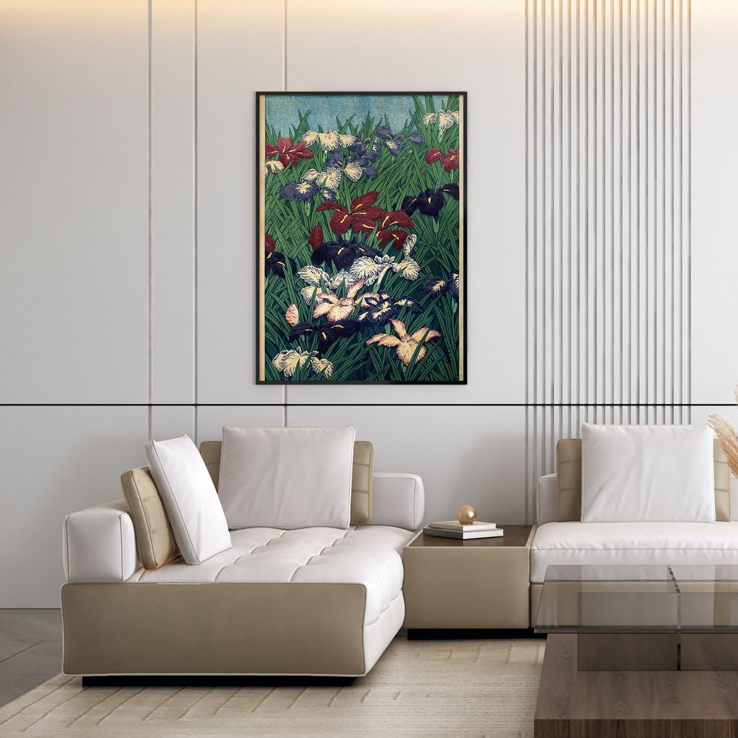 Flex Designs Poster Irises Flowers by Kawase Hasui 11 x 17" Home Goods - Artist Artwork  Poster