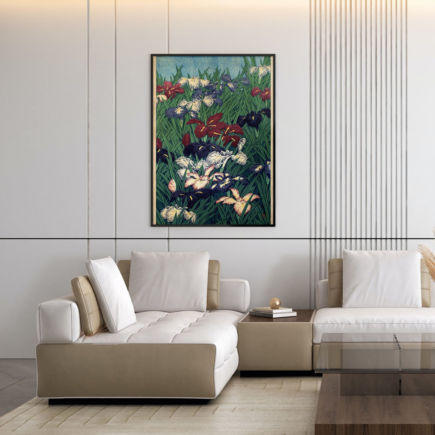 Flex Designs Poster Irises Flowers by Kawase Hasui 11 x 17" Home Goods - Artist Artwork  Poster