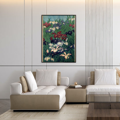 Flex Designs Poster Irises Flowers by Kawase Hasui 11 x 17" Home Goods - Artist Artwork  Poster