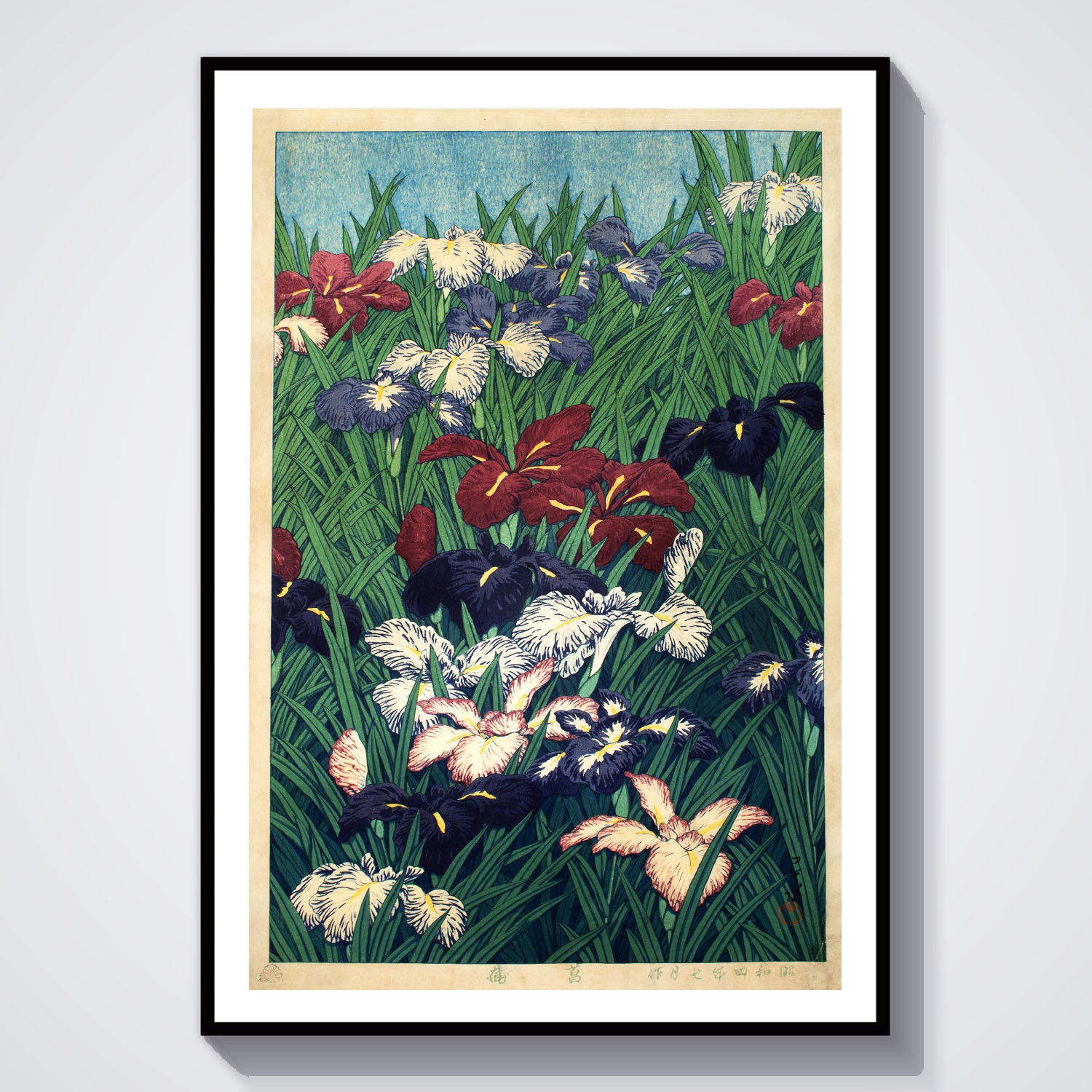 Flex Designs Poster Irises Flowers by Kawase Hasui 5 x 7" Home Goods - Artist Artwork  Poster